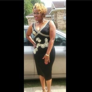 Black, size 8, satin dress